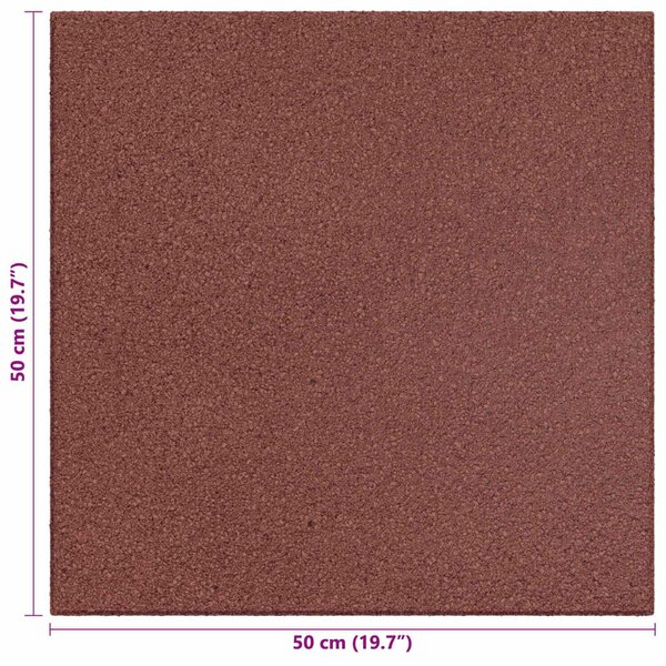 VidaXL Esés elleni védelmi csempék 6 pcs Piros 50 x 50 cm Gumi