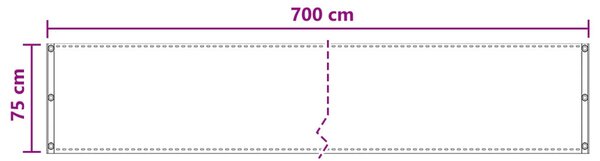 VidaXL Erkély Szúnyogháló Antracitszürke 75 x 700 cm HDPE és Alumínium