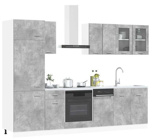 Konyhai Egység Lyon 8 pcs Betonszürke Szerelt Fa