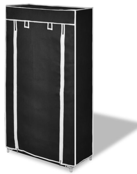 Fekete szövet cipőszekrény borítóval 58 x 28 x 106 cm