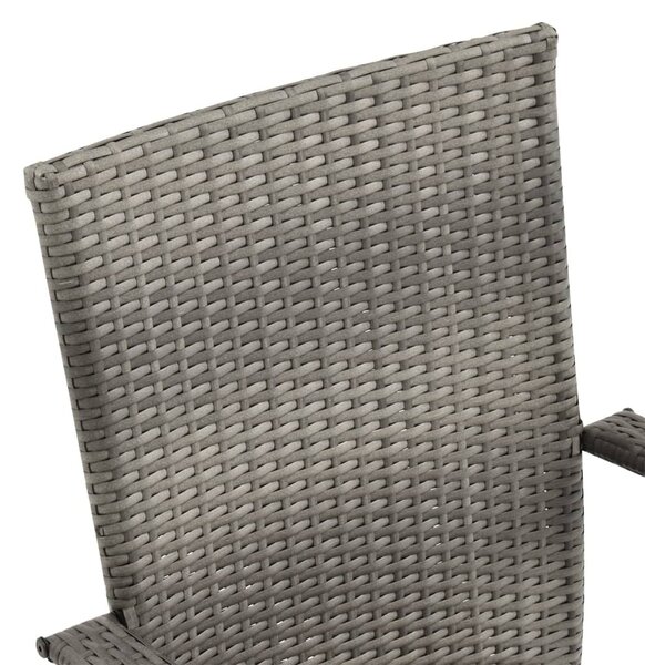 5 részes szürke polyrattan kerti étkezőgarnitúra