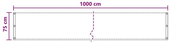 Erkély Szúnyogháló Barna 75 x 1000 cm HDPE és Alumínium
