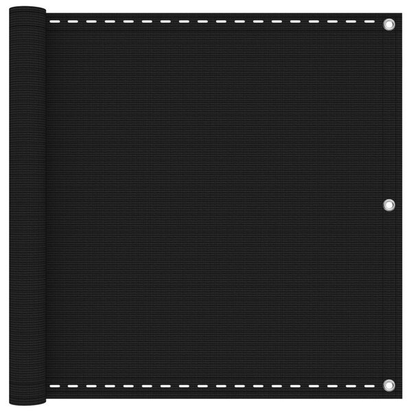 Erkély Szúnyogháló Fekete 75 x 700 cm HDPE és Alumínium