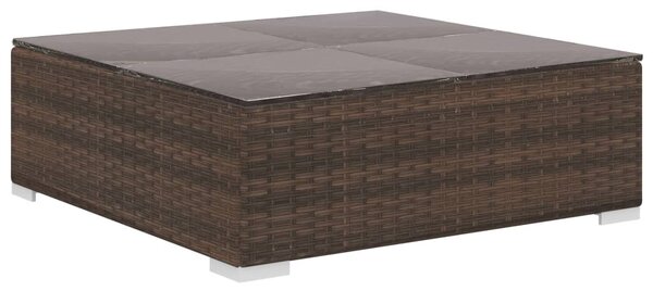 VidaXL 11 részes barna polyrattan kerti bútorszett párnákkal