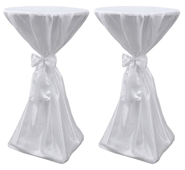 Asztal Borító Fehér 60 cm Szalaggal 2 db
