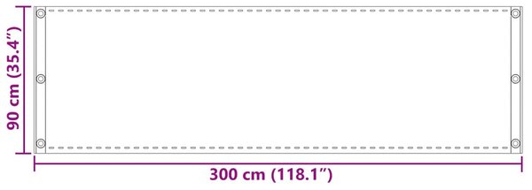 Erkély Szúnyogháló Világosszürke 90 x 300 cm HDPE és Alumínium