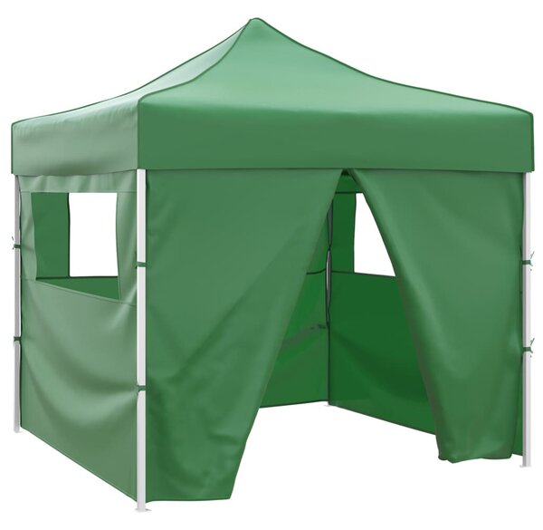 Zöld összecsukható pavilon 4 fallal 3 x 3 m