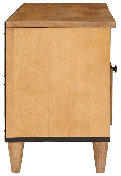 TV szekrény fiókkal polcokkal 100 x 33 x 46 cm Tömör Mangófát