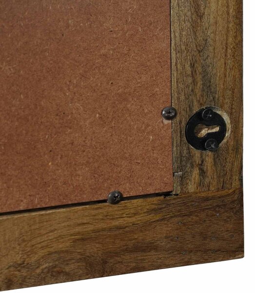 Fali tükör Walnut barna 70 x 50 cm Szerelt fa és Üveg