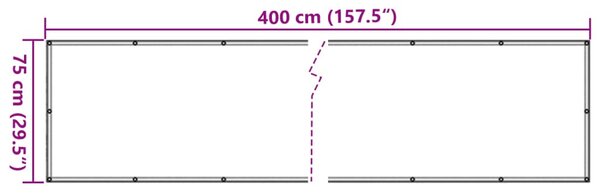 75x400 cm antracit Oxford szövetű erkély ablak sötétítő