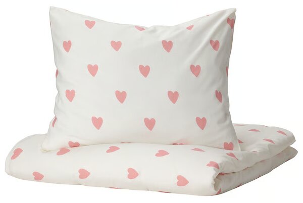Pamut ágyneműhuzat HEARTIS PINK krémszínű Ágyneműhuzat mérete: 70 x 80 cm | 140 x 200 cm
