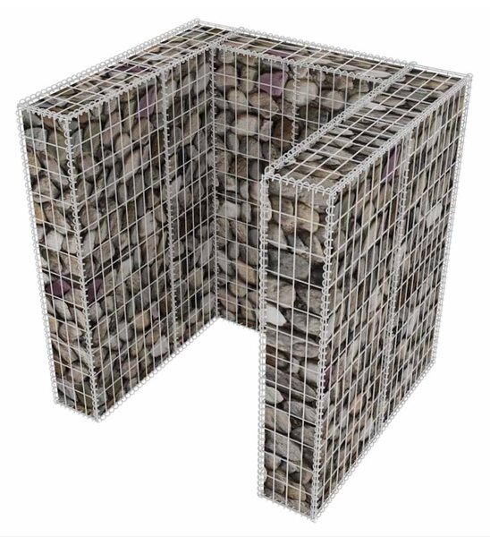 Acél gabion 1 db gurulós kukához 110 x 100 x 120 cm