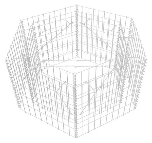 Hatszögletű gabion magaságyás 100 x 90 x 50 cm