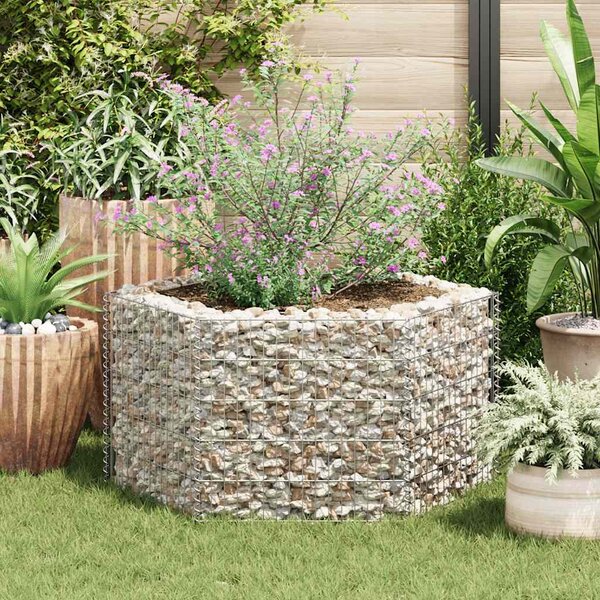 Hatszögletű gabion magaságyás 100 x 90 x 50 cm