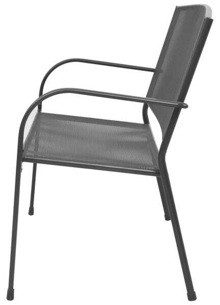 Antracitszürke rácsos acél kerti pad 108 cm