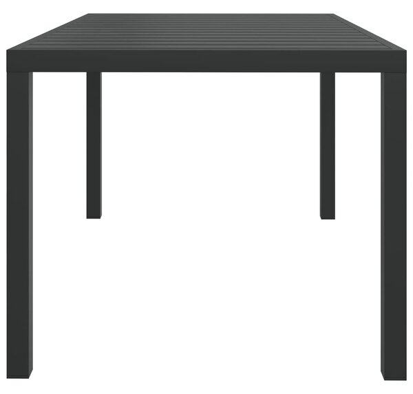 Fekete alumínium és WPC kerti asztal 150 x 90 x 74 cm