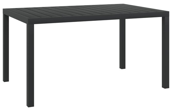 Fekete alumínium és WPC kerti asztal 150 x 90 x 74 cm