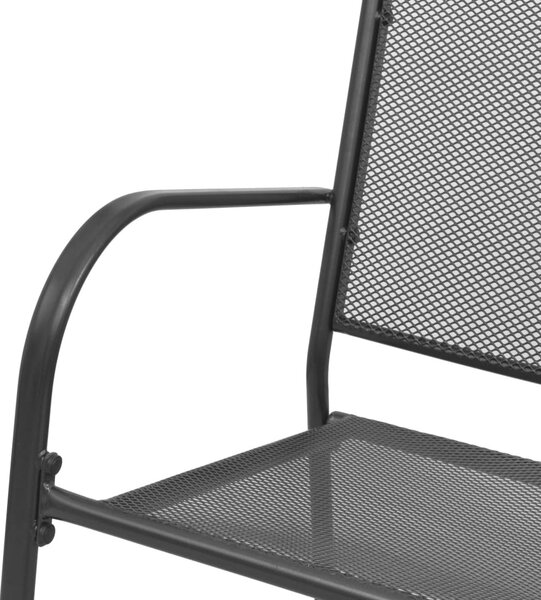 Antracitszürke rácsos acél kerti pad 108 cm