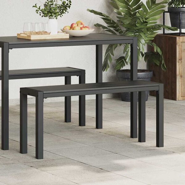 VidaXL Kerti pad Fekete 100 x 28 x 45 cm Acél