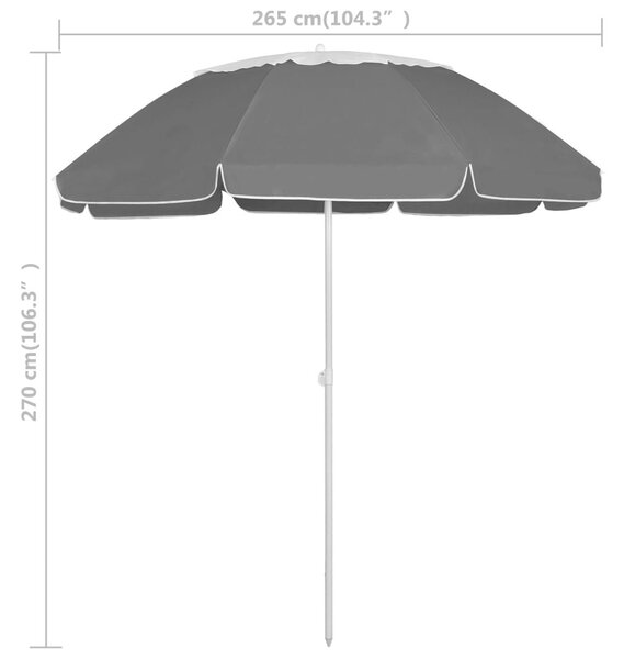 Antracitszürke strandnapernyő 300 cm