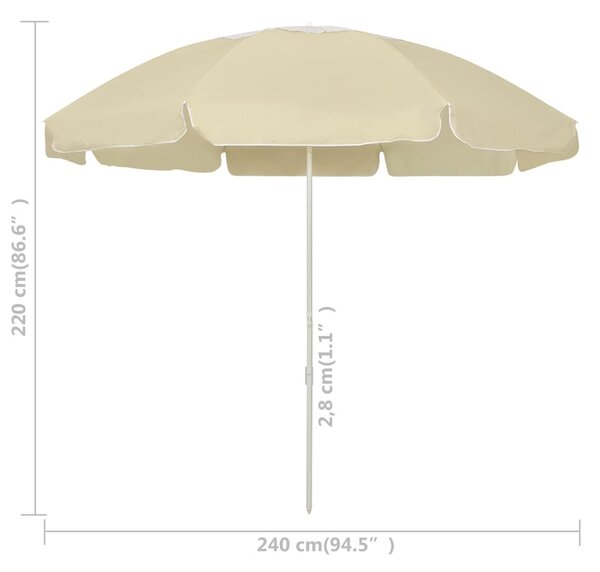 Homoksárga strandnapernyő 240 cm