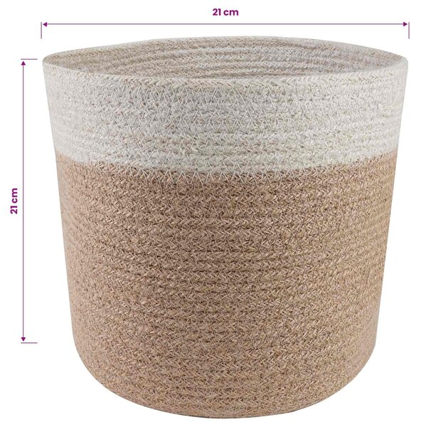 VidaXL Növényi Cserép Készlet 2 pcs Természetes és Fehér Ø 21 x 21 cm