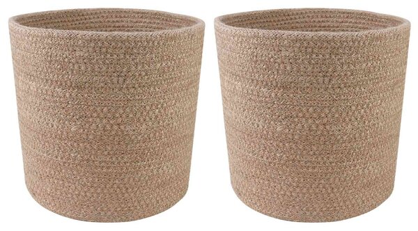 VidaXL Növényi Cserép Készlet 2 pcs Természetes Ø 21 x 21 cm