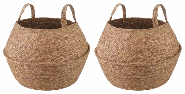 VidaXL Kézi növényedény 2 pcs Természetes Ø 32 x 32 cm 100% Tengeri fű