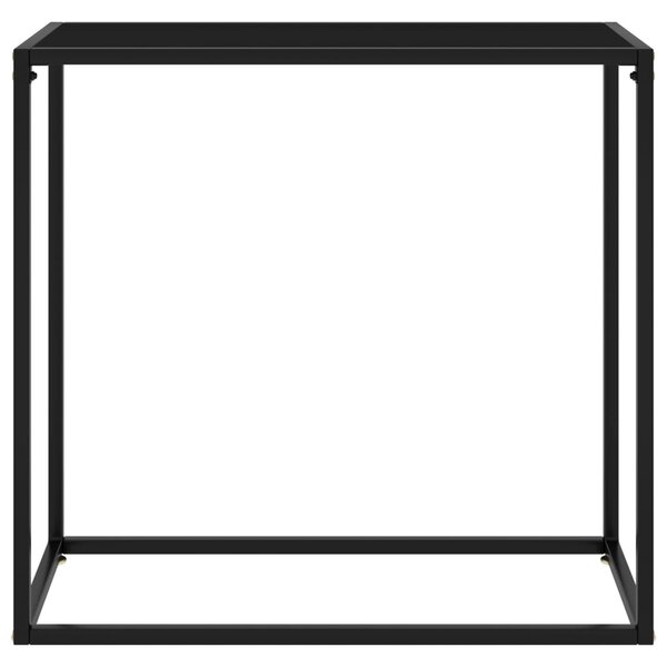 Fekete edzett üveg tálalóasztal 80 x 35 x 75 cm