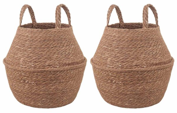 VidaXL Kézi növényedény 2 pcs Természetes Ø 22 x 20 cm 100% Tengeri fű
