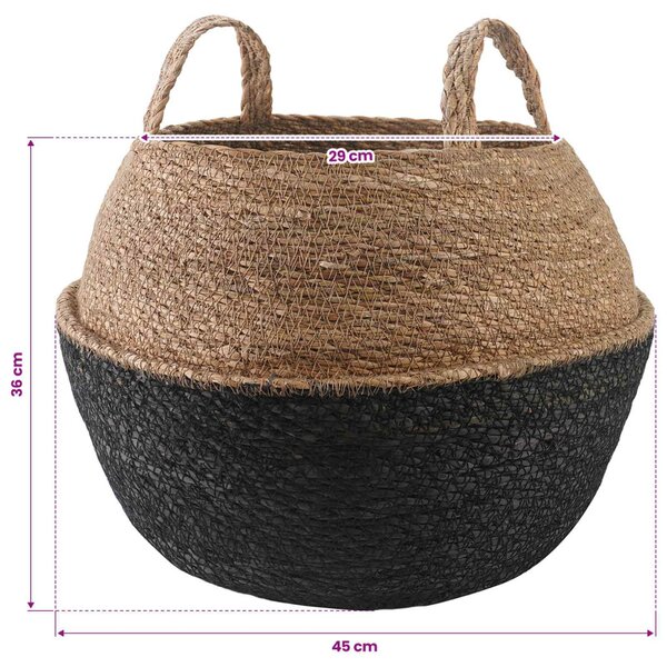 Kézi növényedény Fekete Ø 45 x 36 cm 100% Tengeri fű