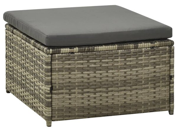 3 részes szürke polyrattan kerti ülőgarnitúra párnákkal