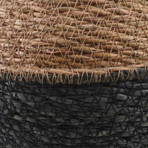 VidaXL Kézi növényedény Fekete Ø 32 x 32 cm 100% Tengeri fű