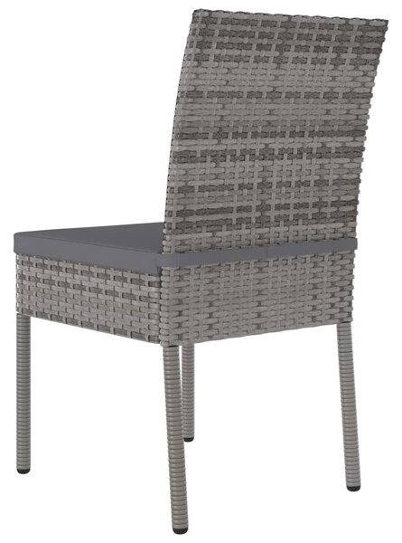 VidaXL 2 db szürke kerti polyrattan étkezőszék