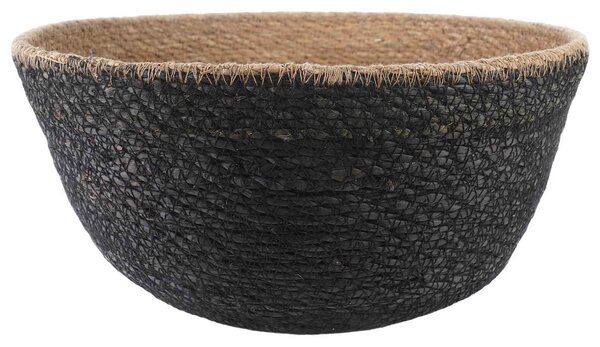 VidaXL Kézi növényedény Fekete Ø 32 x 32 cm 100% Tengeri fű