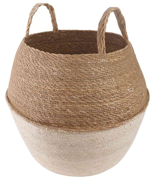 VidaXL Kézi növényedény Fehér Ø 32 x 32 cm 100% Tengeri fű