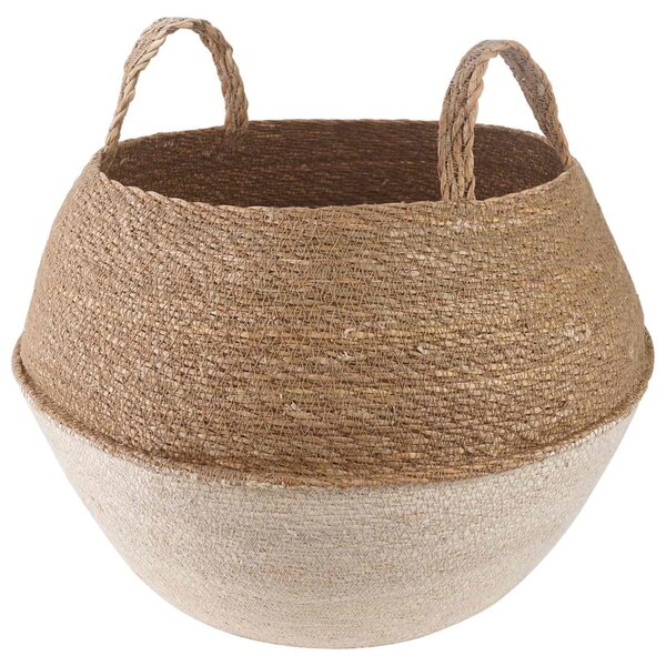 VidaXL Kézi növényedény Fehér Ø 45 x 36 cm 100% Tengeri fű