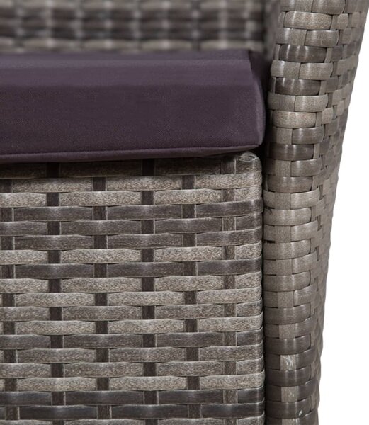 3 darabos szürke polyrattan bisztrószett