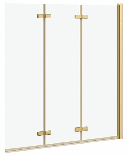 VidaXL Zuhanybeépítés Arany 130 x 138 cm ESG üveg és alumínium
