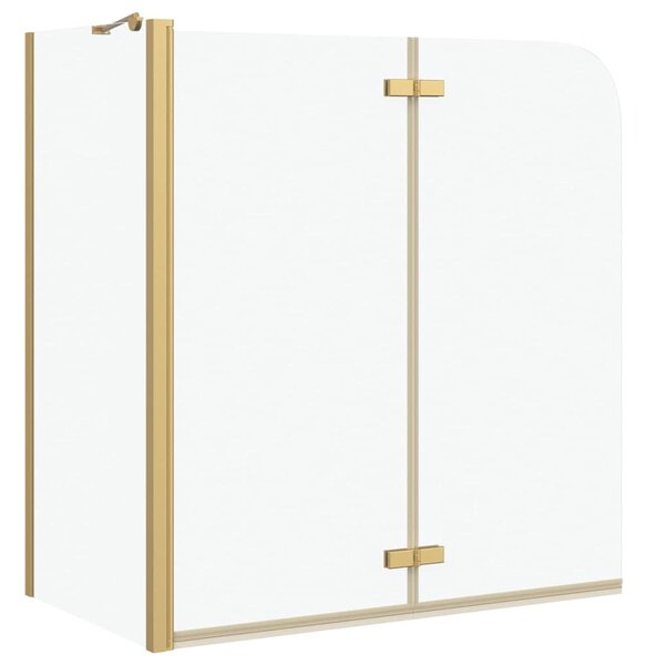 VidaXL Zuhanybeépítés Arany 120 x 68 x 130 cm ESG üveg és alumínium