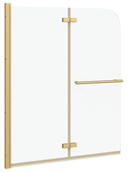 VidaXL Zuhanybeépítés Arany 120 x 140 cm ESG üveg és alumínium