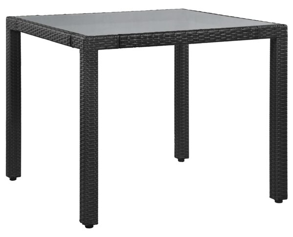 5 részes fekete kültéri polyrattan étkezőgarnitúra