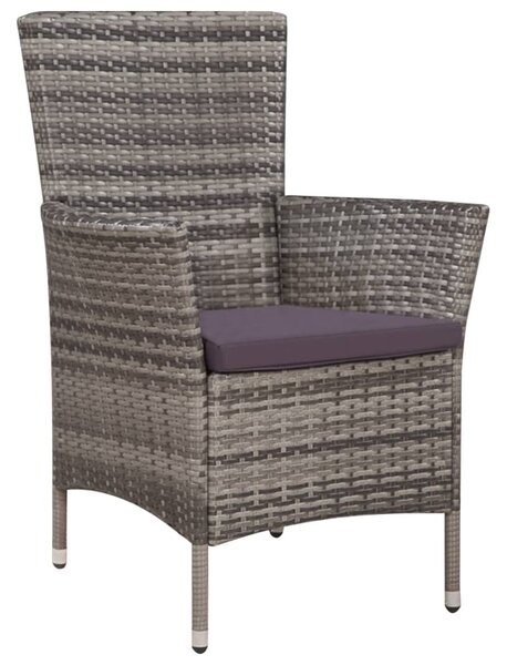 3 darabos szürke polyrattan bisztrószett