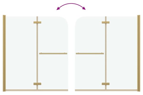 VidaXL Zuhanybeépítés Arany 120 x 140 cm ESG üveg és alumínium