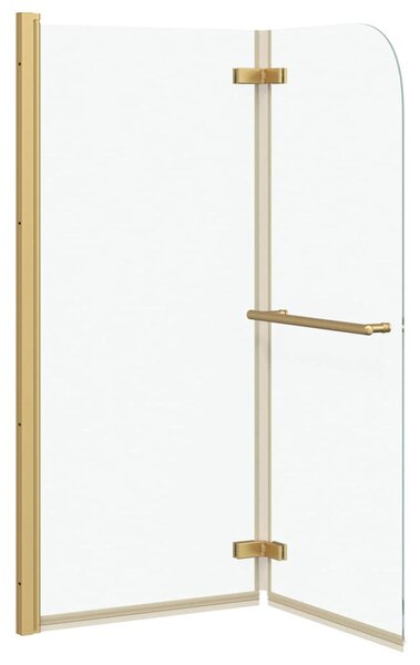 VidaXL Zuhanybeépítés Arany 120 x 140 cm ESG üveg és alumínium