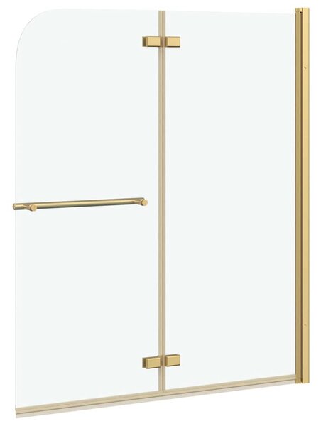 VidaXL Zuhanybeépítés Arany 120 x 140 cm ESG üveg és alumínium