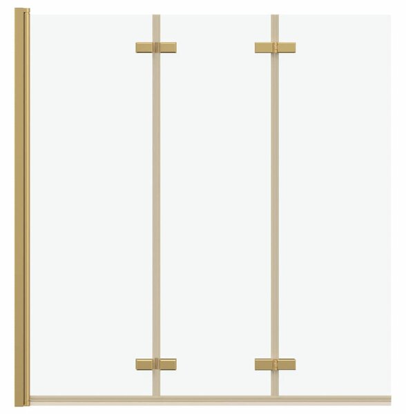 VidaXL Zuhanybeépítés Arany 130 x 138 cm ESG üveg és alumínium