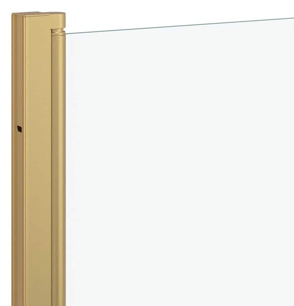 VidaXL Zuhanybeépítés Arany 130 x 138 cm ESG üveg és alumínium