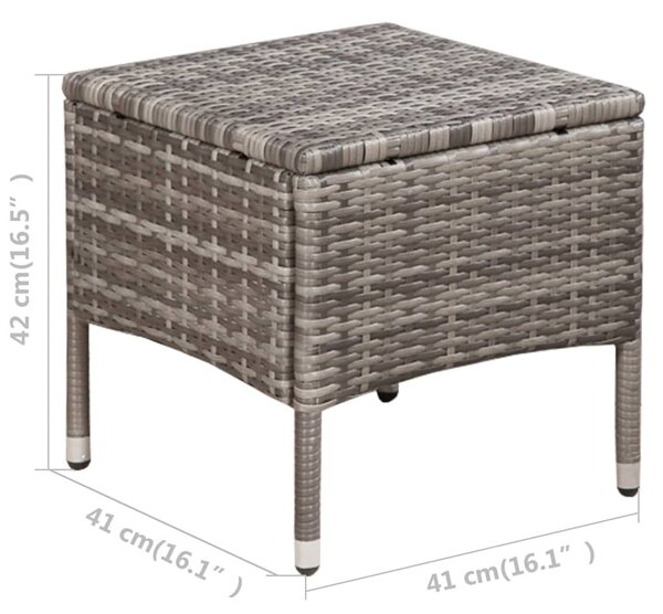 3 darabos szürke polyrattan bisztrószett