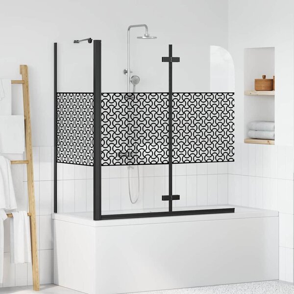 VidaXL Fürdőszoba elkerítés Geometrikus Fekete 120 x 67 x 129 cm